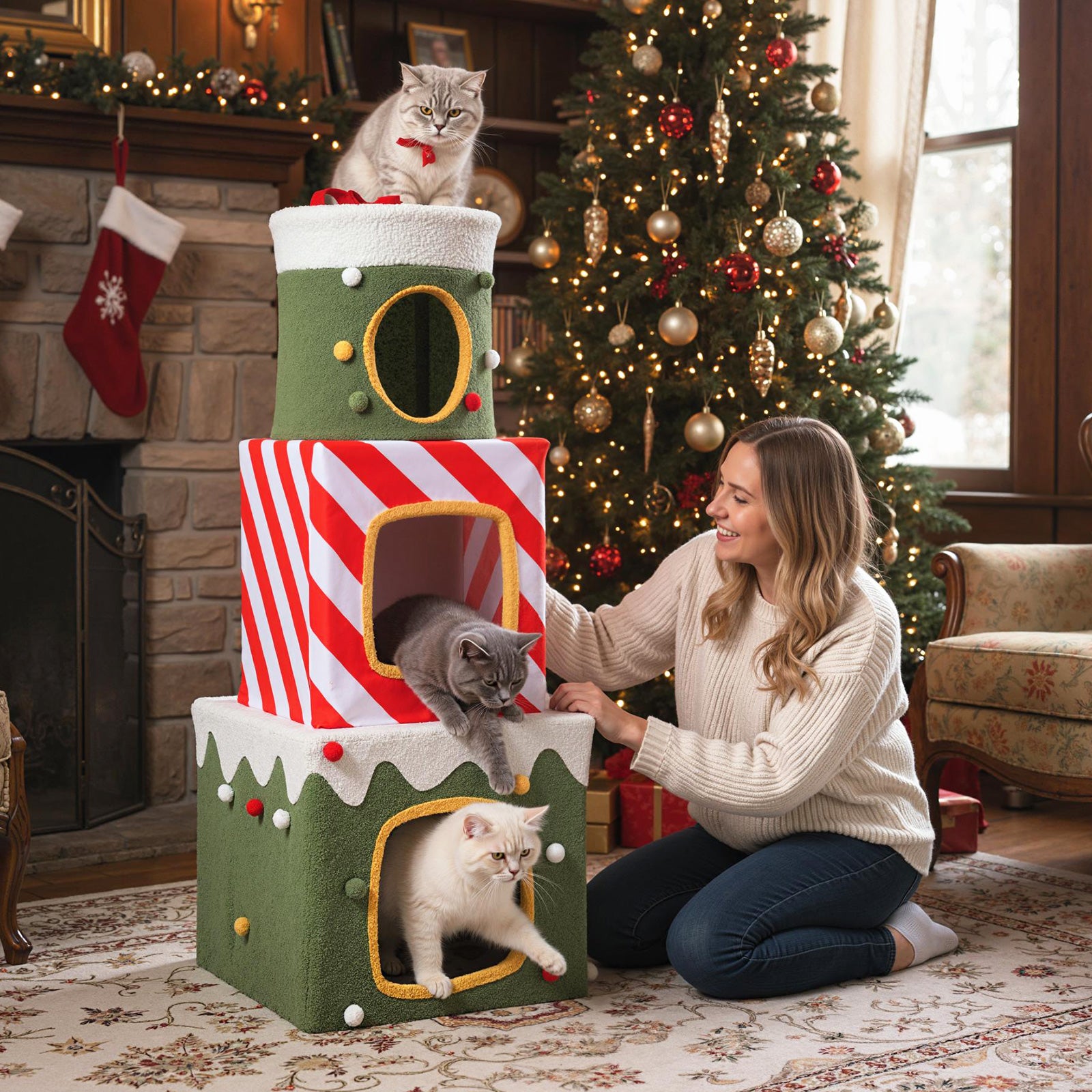 Christmas Cat Tree for Indoor Cats 47