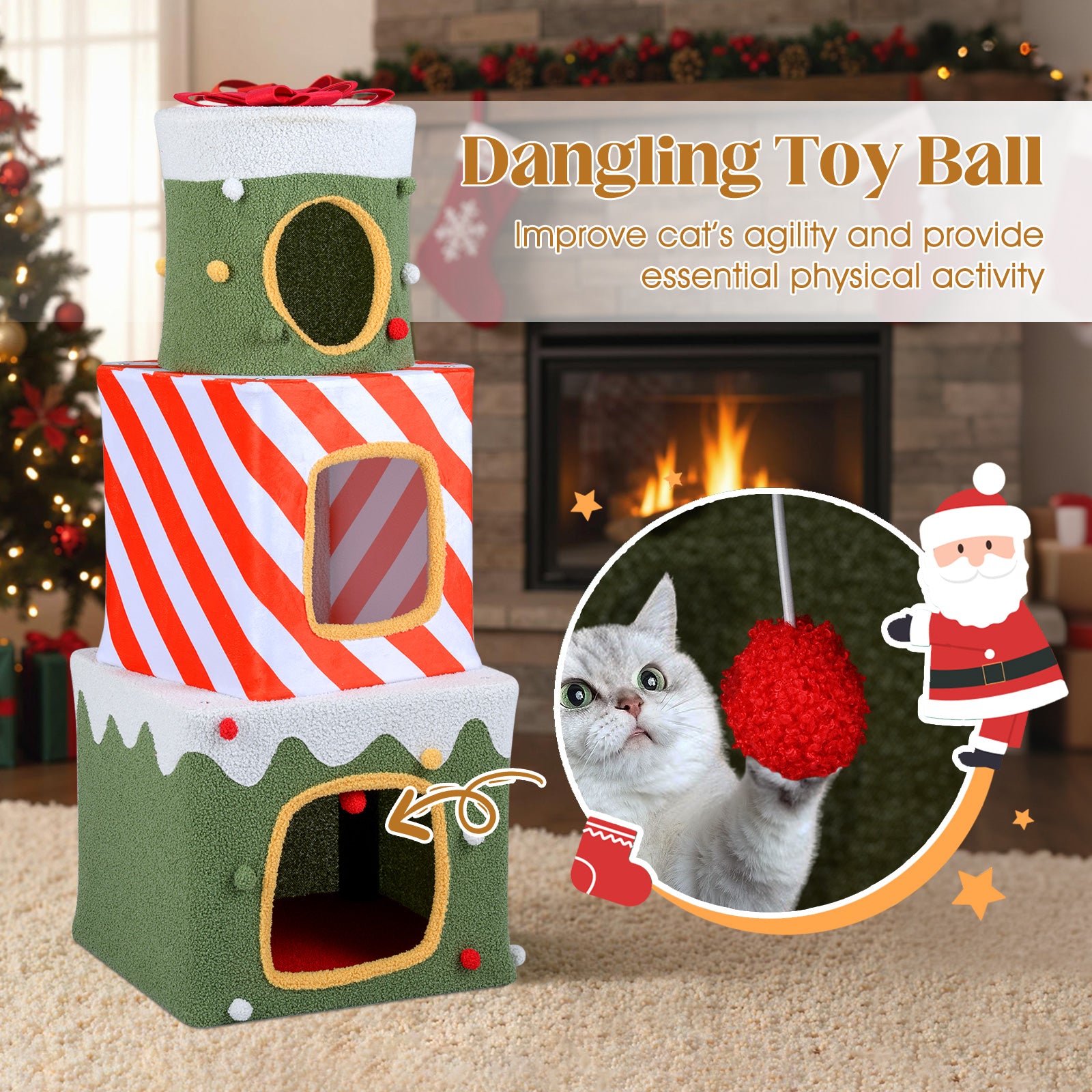 Christmas Cat Tree for Indoor Cats 47