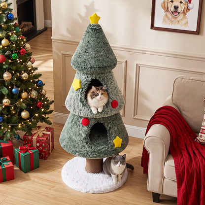 Christmas Cat Tree with 2 Condos, Scratching Post, Green Cat Trees Condos & Scratchers at Gallery Canada