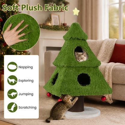 Christmas Cat Tree, Scratching Post, Green