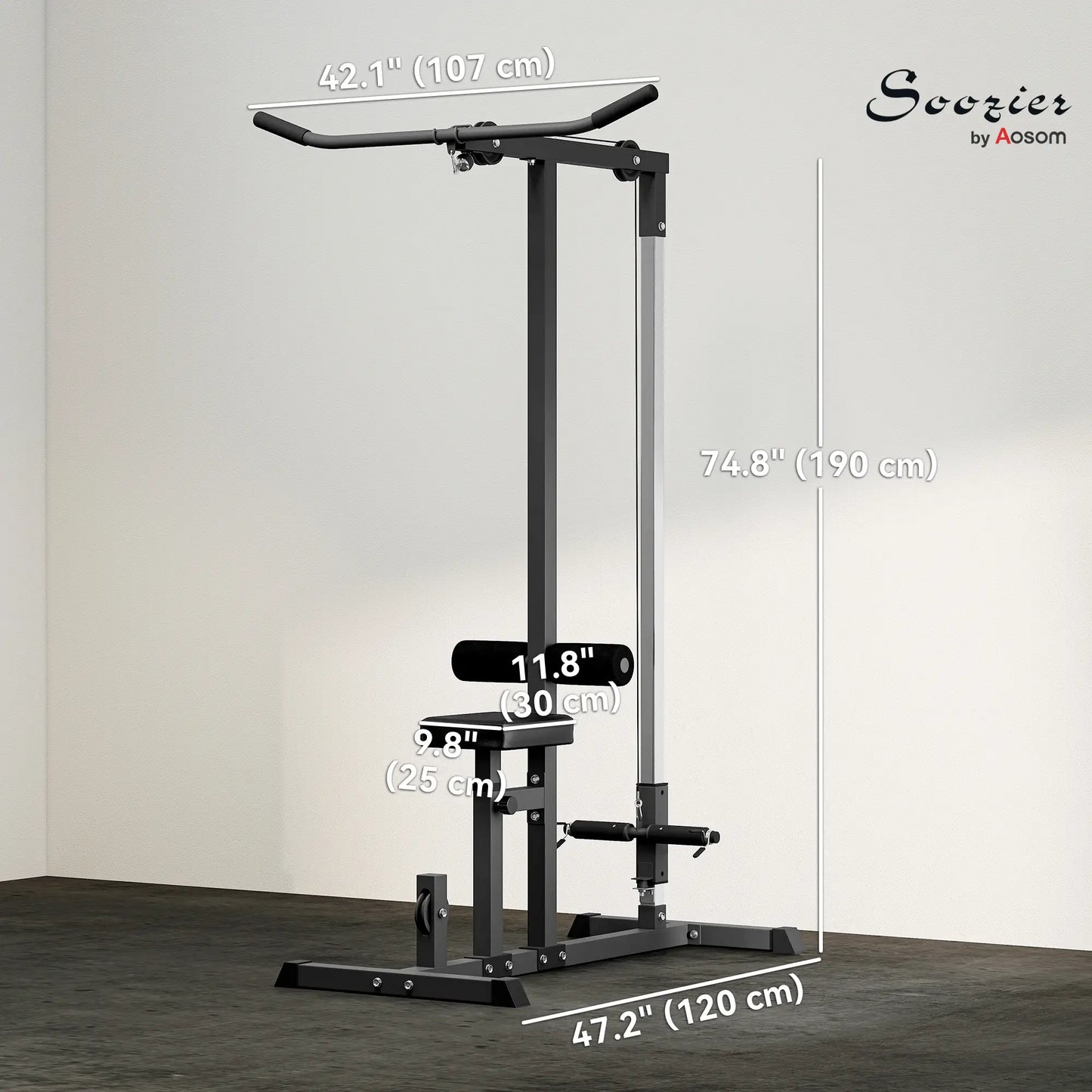 Lat Pull Down Machine, High Low Pulley Station, Adjustable Seat, Home Gym Power Towers at Gallery Canada