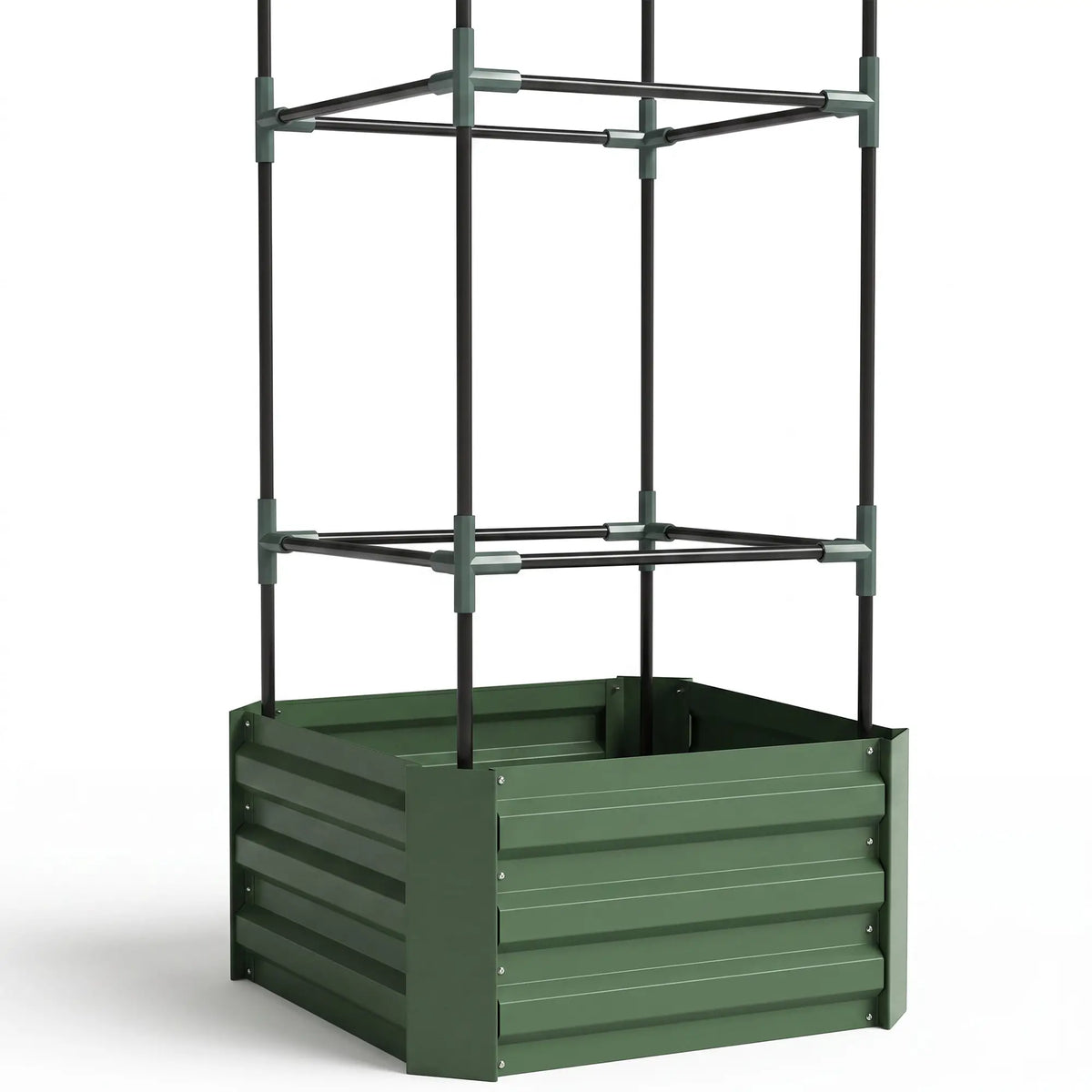 Galvanized Planter Box, Outdoor Raised Garden Bed with Trellis Galvanized Planter Boxes at Gallery Canada