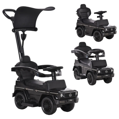 Licensed Push Car, 3-in-1 Toddler Sliding Car, Black Push Cars for Toddlers at Gallery Canada