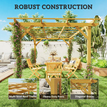 10' x 13' Wood Pergola, Outdoor Gazebo for Garden, Patio Pergolas at Gallery Canada