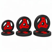 6-Piece 88 lbs Weight Plates Set, Sand-Filled, Black and Red