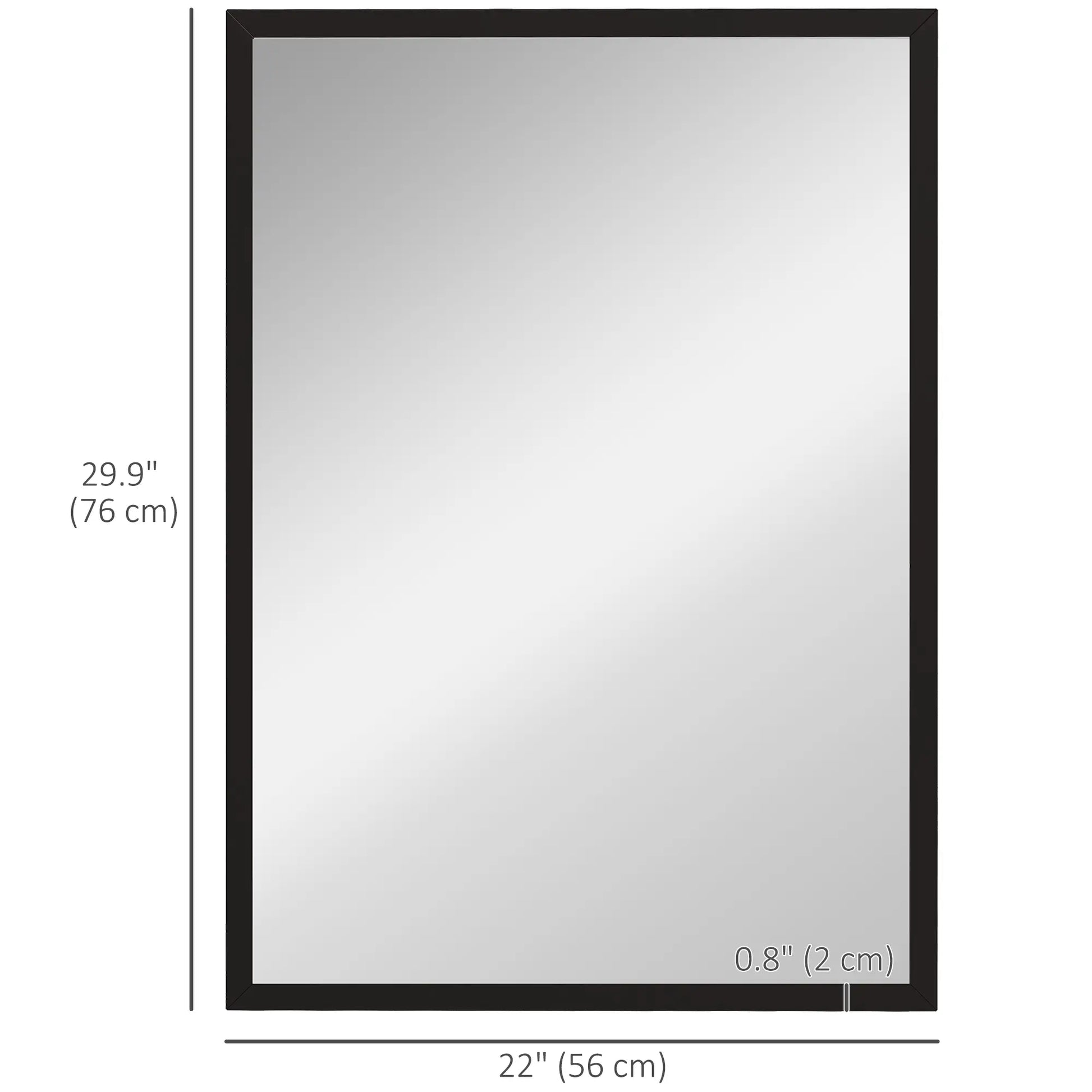 22" x 30" Bathroom Mirror, Rectangular Wall Mirror, Black Wall Mirrors at Gallery Canada
