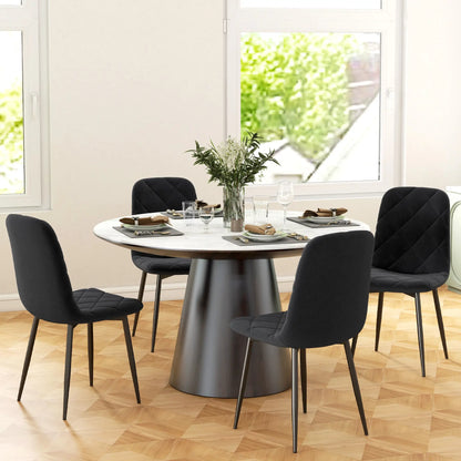 Upholstered Dining Chairs Set of 4, Steel Legs, Modern Kitchen, Black Dining Chairs at Gallery Canada