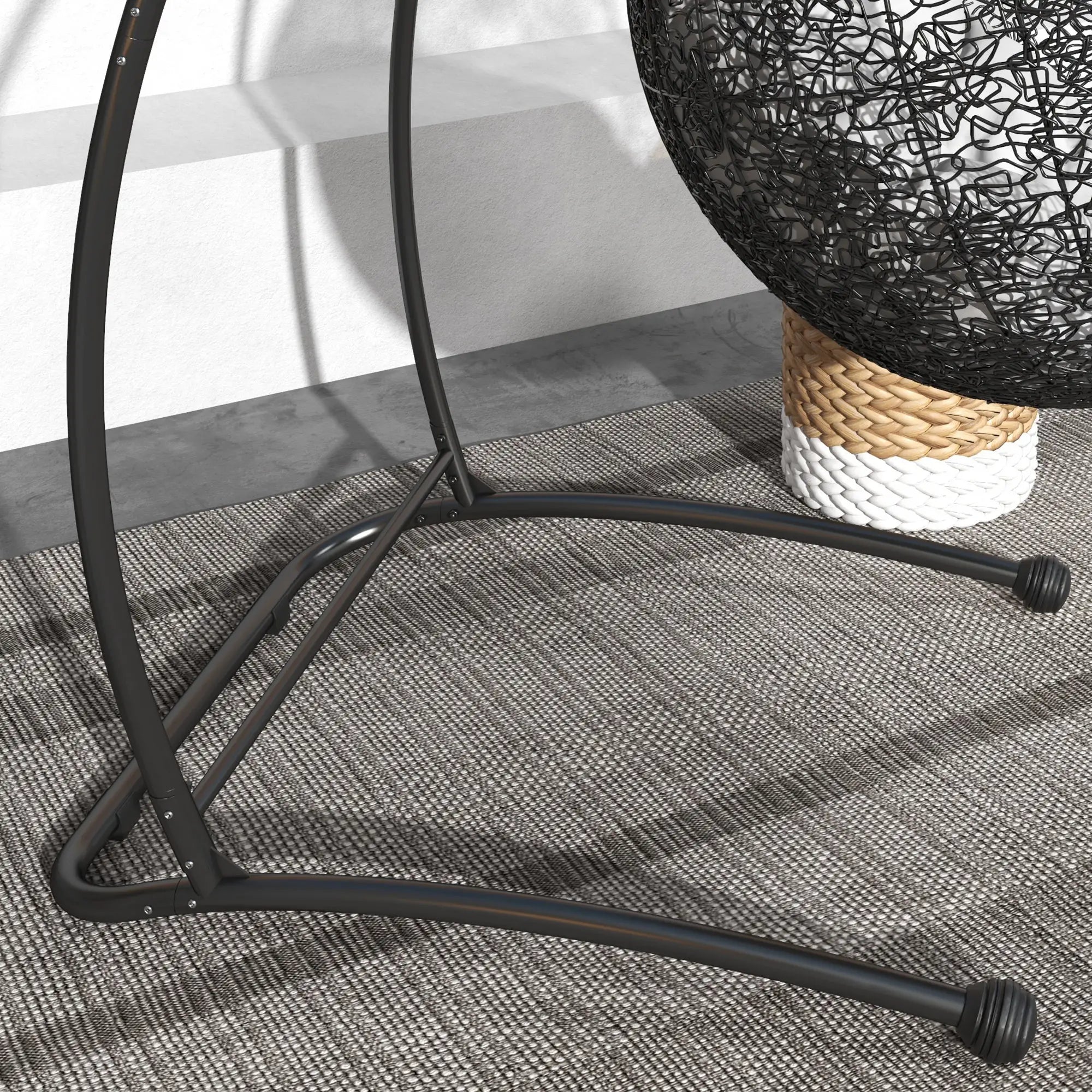 Hanging Hammock Chair Stand, C Shape Heavy Duty Metal Frame, Black Hammock Stands at Gallery Canada