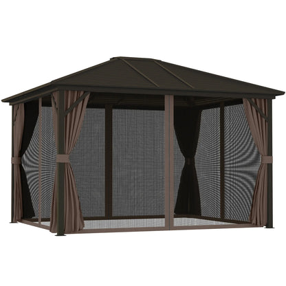 10' x 12' Hardtop Gazebo, Aluminum Frame, Coffee Gazebos at Gallery Canada