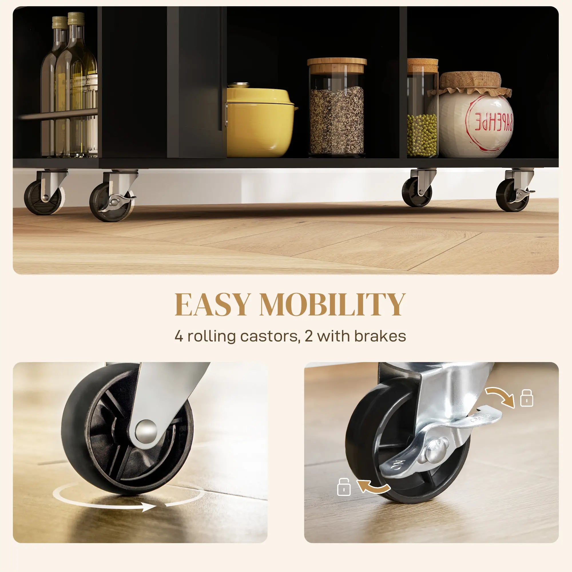 Kitchen Island with Power Outlet, Drop Leaf, 2 Drawers, Black Kitchen Islands & Kitchen Carts at Gallery Canada