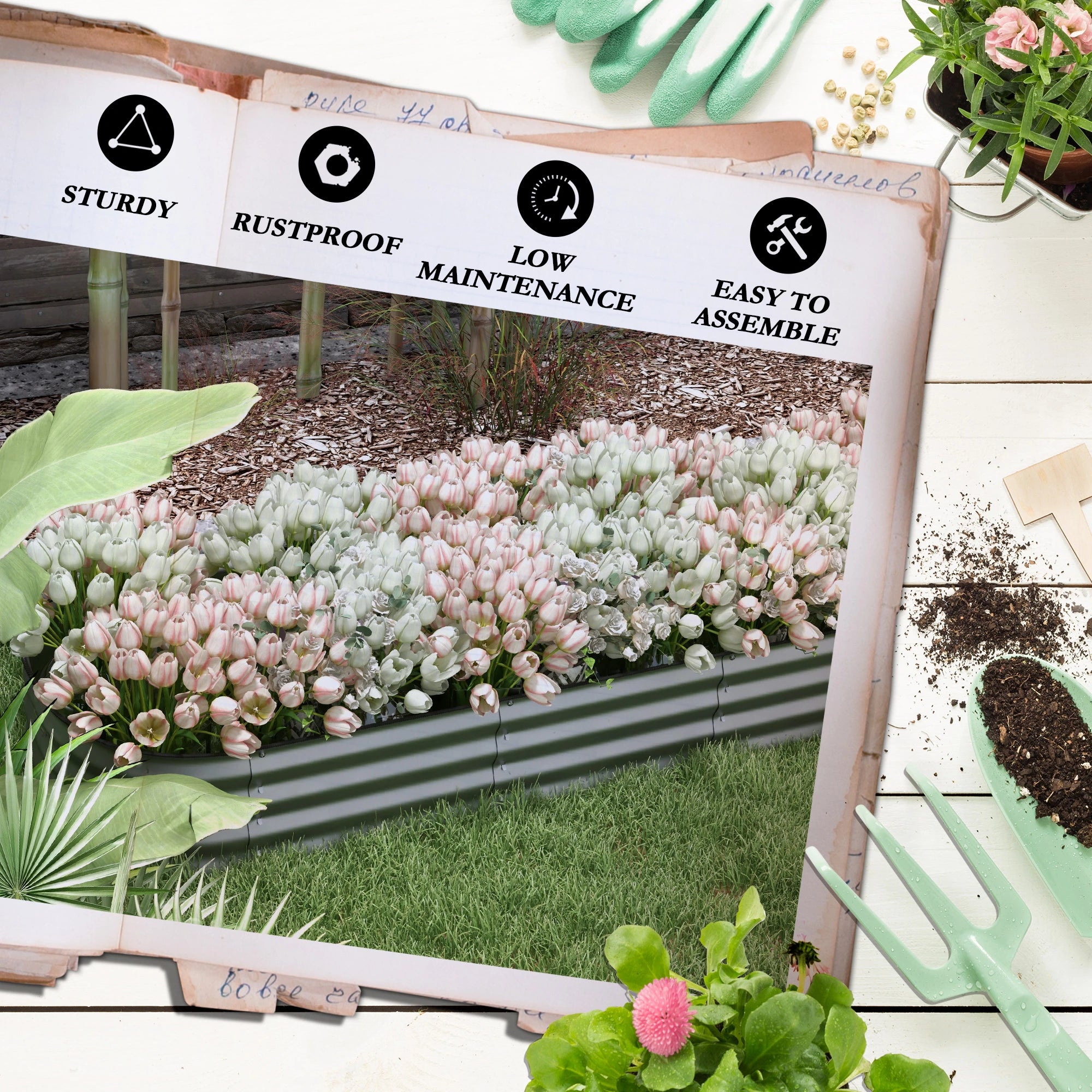 7.9 x 2 x 1ft Galvanized Raised Garden Bed, Metal Planter Box, Silver Galvanized Planter Boxes at Gallery Canada