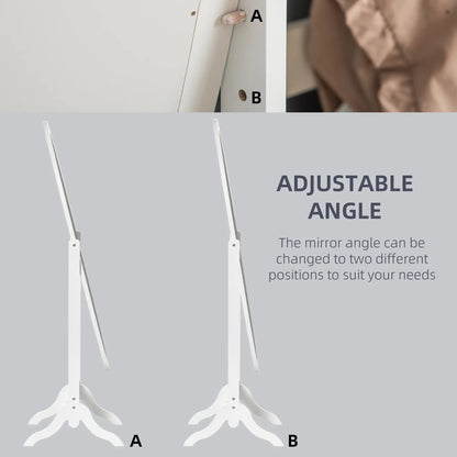 Full Length Floor Mirror, Adjustable Angle Oval Frame, White Full Length Mirrors at Gallery Canada