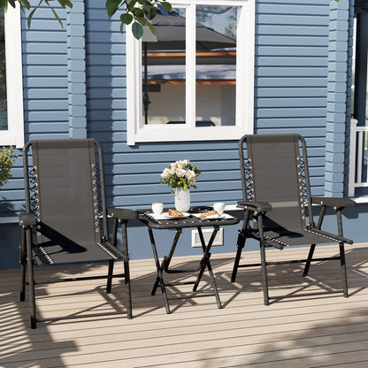 3-Piece Patio Bistro Set, Outdoor Folding Table & Chairs Bistro Sets at Gallery Canada