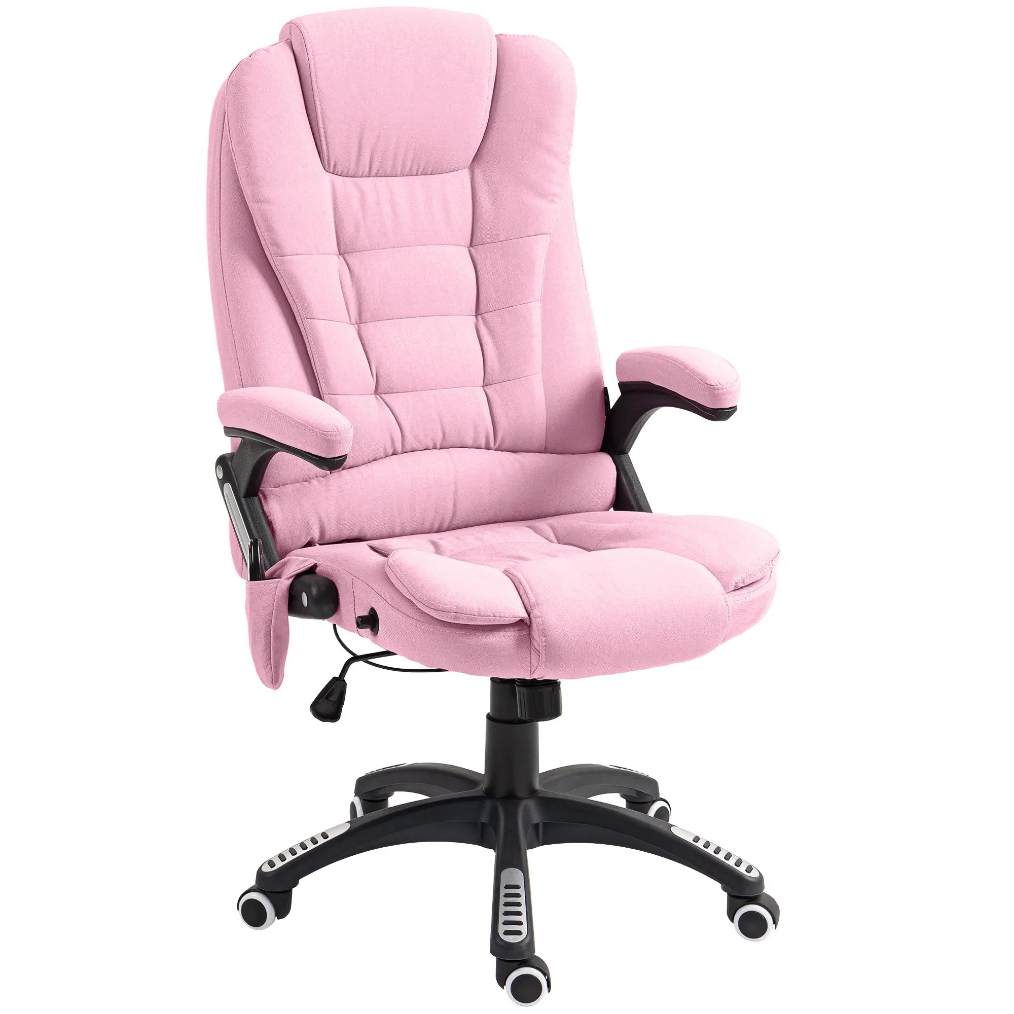 6 Point Vibrating Massage Chair, High Back Executive, Reclining, Swivel Wheels, Pink Massage Chairs Pink at Gallery Canada