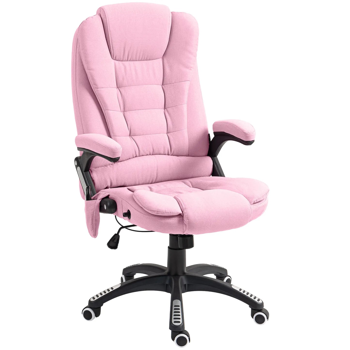6 Point Vibrating Massage Chair, High Back Executive, Reclining, Swivel Wheels, Pink Massage Chairs Pink at Gallery Canada