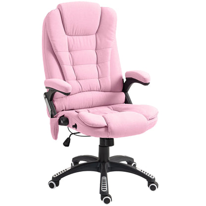 6 Point Vibrating Massage Chair, High Back Executive, Reclining, Swivel Wheels, Pink Massage Chairs Pink at Gallery Canada