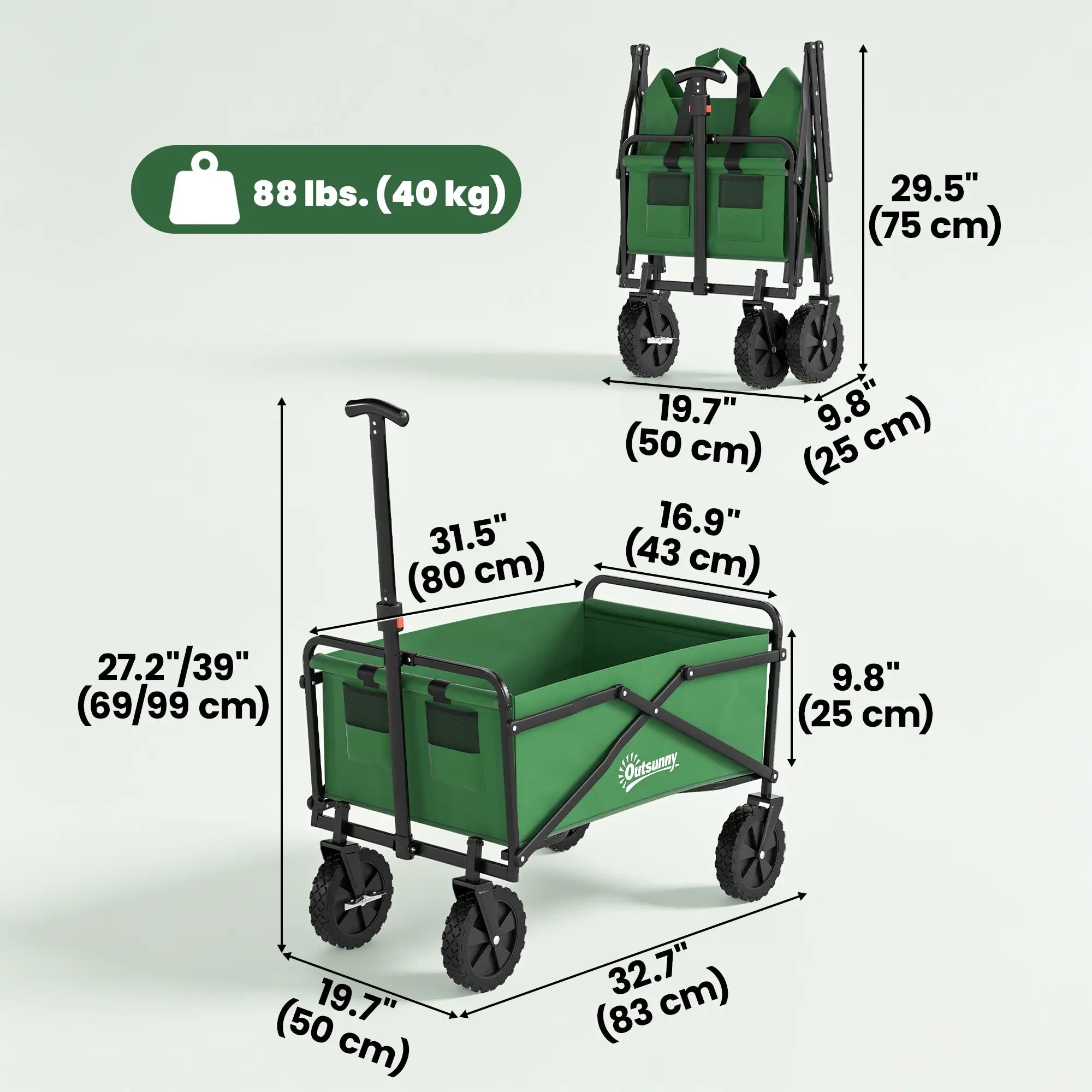 Folding Wagon Cart, Heavy Duty Outdoor Utility Garden Shopping Cart Folding Garden Carts at Gallery Canada