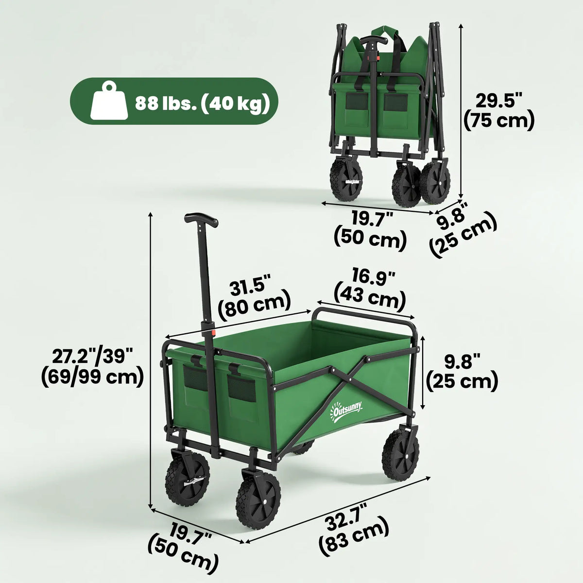 Folding Wagon Cart, Heavy Duty Outdoor Utility Garden Shopping Cart Folding Garden Carts at Gallery Canada