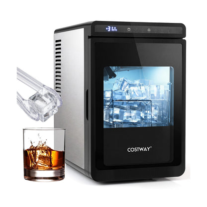 Clear Ice Cube Maker Countertop 1.6 Inches Large Square Ice Cubes, Silver Ice Makers Silver at Gallery Canada
