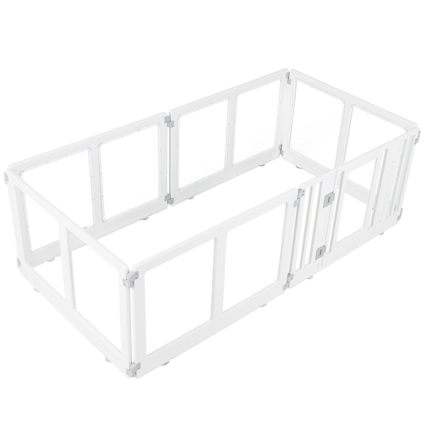 Plastic Dog Playpen, 6 Panel, Secure Locking Door, Clear Pet Gate White at Gallery Canada