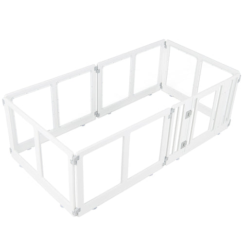 Plastic Dog Playpen, 6 Panel, Secure Locking Door, Clear