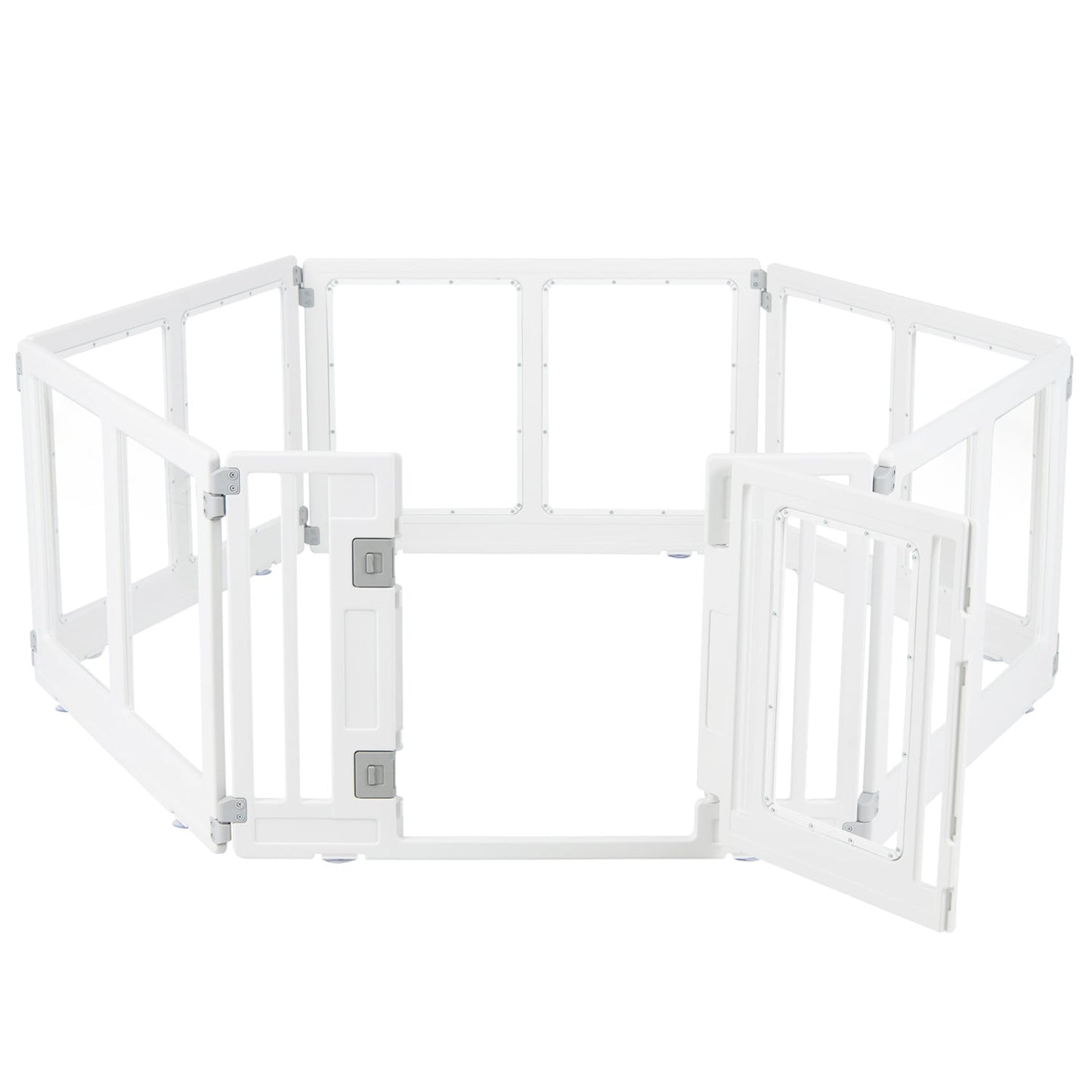 Plastic Dog Playpen, 6 Panel, Secure Locking Door, Clear Pet Gate at Gallery Canada