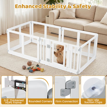 Plastic Dog Playpen, 6 Panel, Secure Locking Door, Clear Pet Gate at Gallery Canada