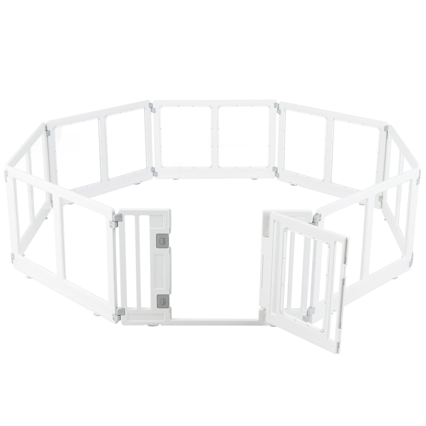 Plastic Dog Playpen, 8 Panel, Secure Locking Door, Clear Pet Gate at Gallery Canada