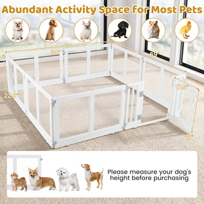 Plastic Dog Playpen, 8 Panel, Secure Locking Door, Clear Pet Gate at Gallery Canada