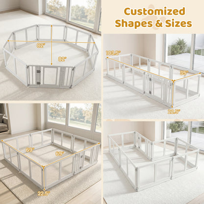 Plastic Dog Playpen, 8 Panel, Secure Locking Door, Clear Pet Gate at Gallery Canada