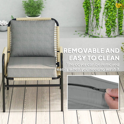 2-Piece Patio Chair Cushions with Ties, UPF50+, Light Grey Patio Chair Cushions at Gallery Canada