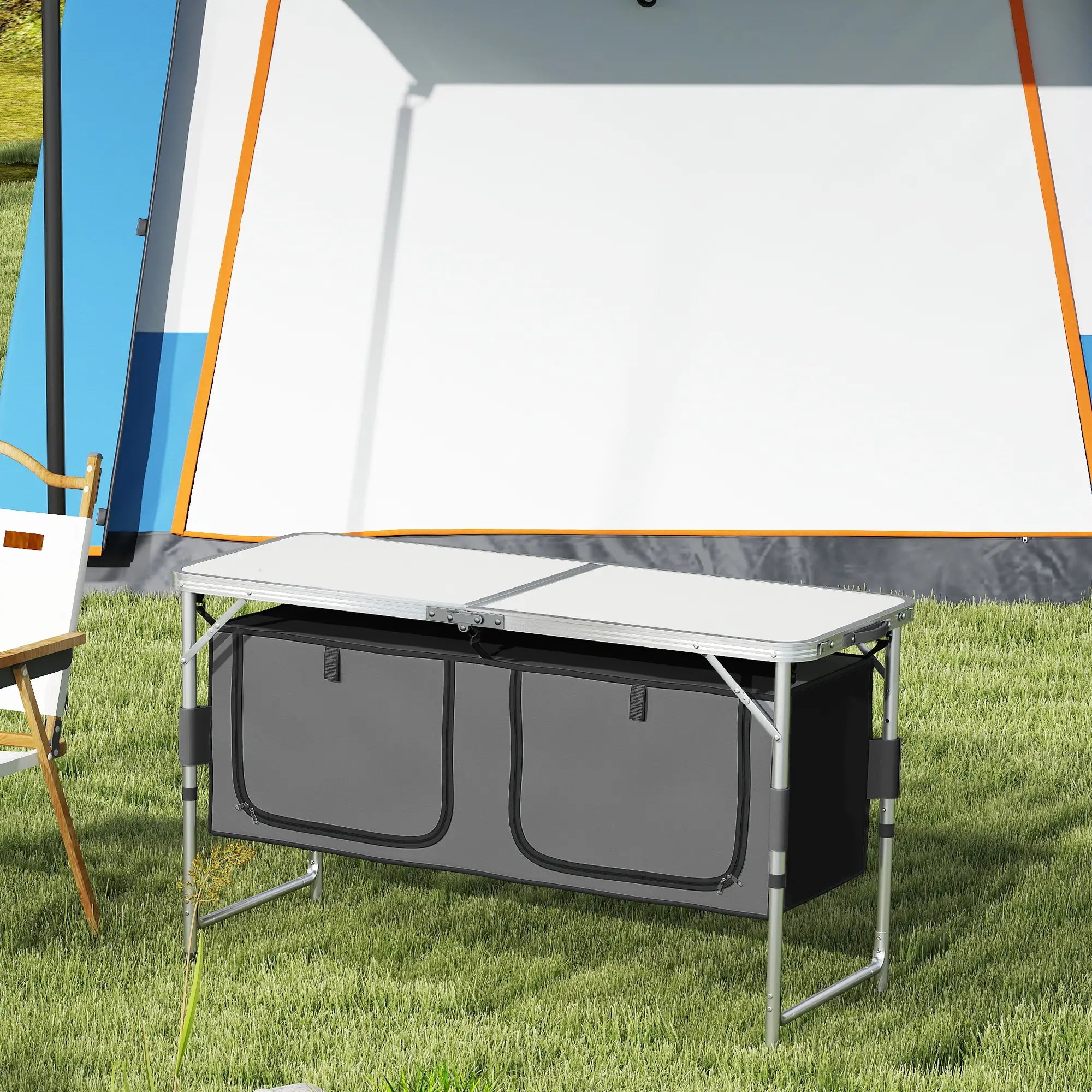 Adjustable Height Aluminum Folding Picnic Table, Outdoor Camping Picnic Tables & Camping Chairs at Gallery Canada