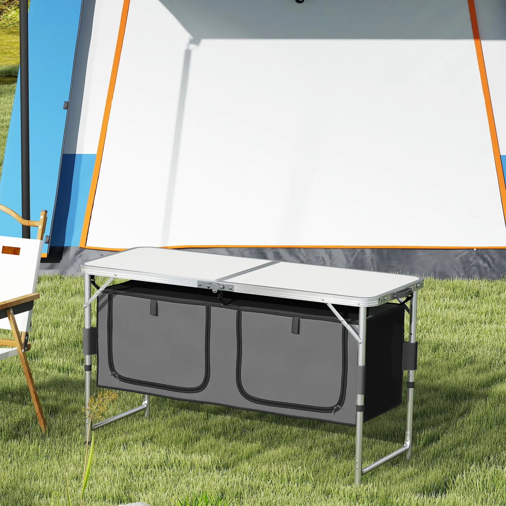 Adjustable Height Aluminum Folding Picnic Table, Outdoor Camping Picnic Tables & Camping Chairs at Gallery Canada