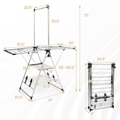 6-Level Adjustable Height Clothes Drying Rack, Silver Drying Racks at Gallery Canada