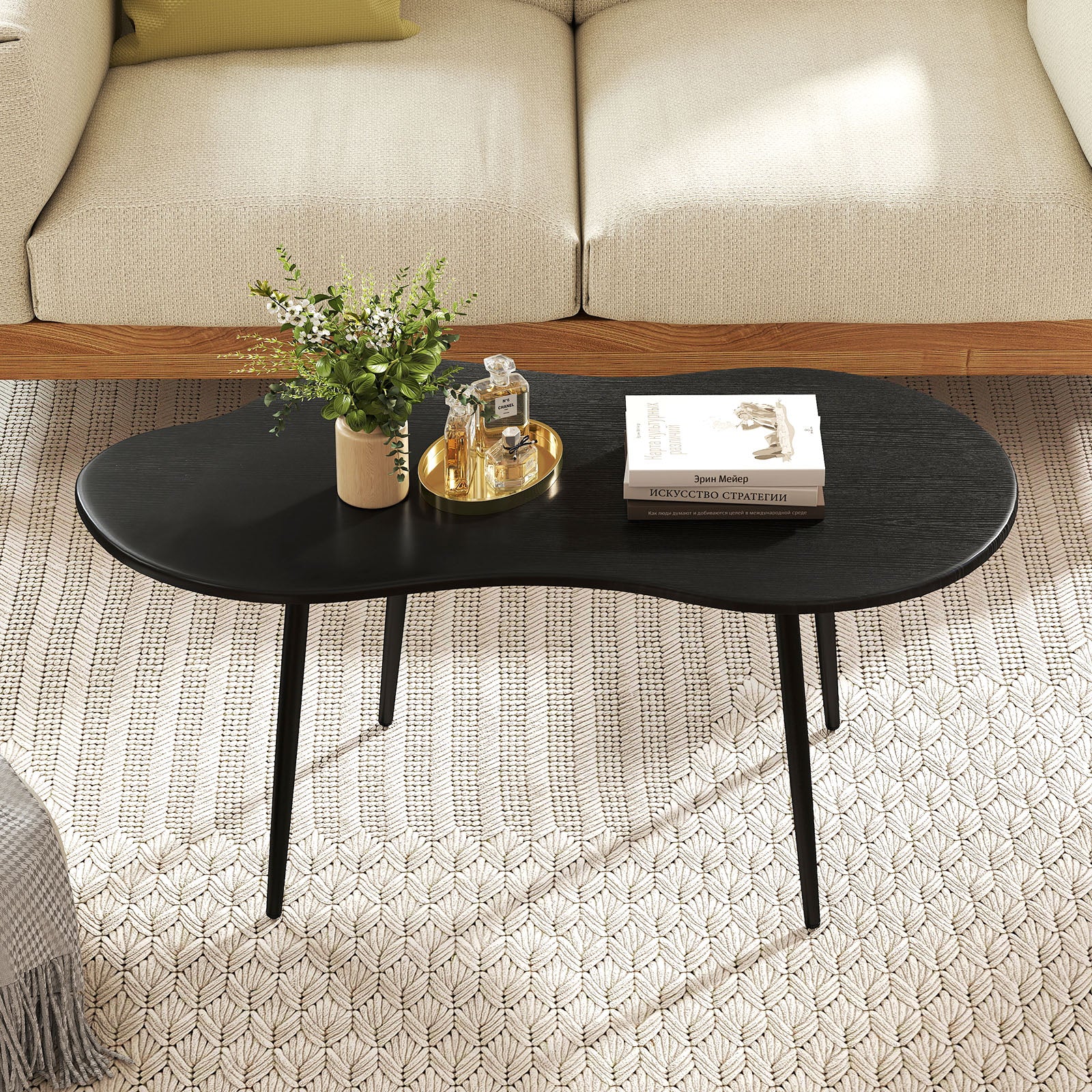 Cloud Coffee Table 39.5 In, Irregular Center Table, Black Coffee Tables at Gallery Canada