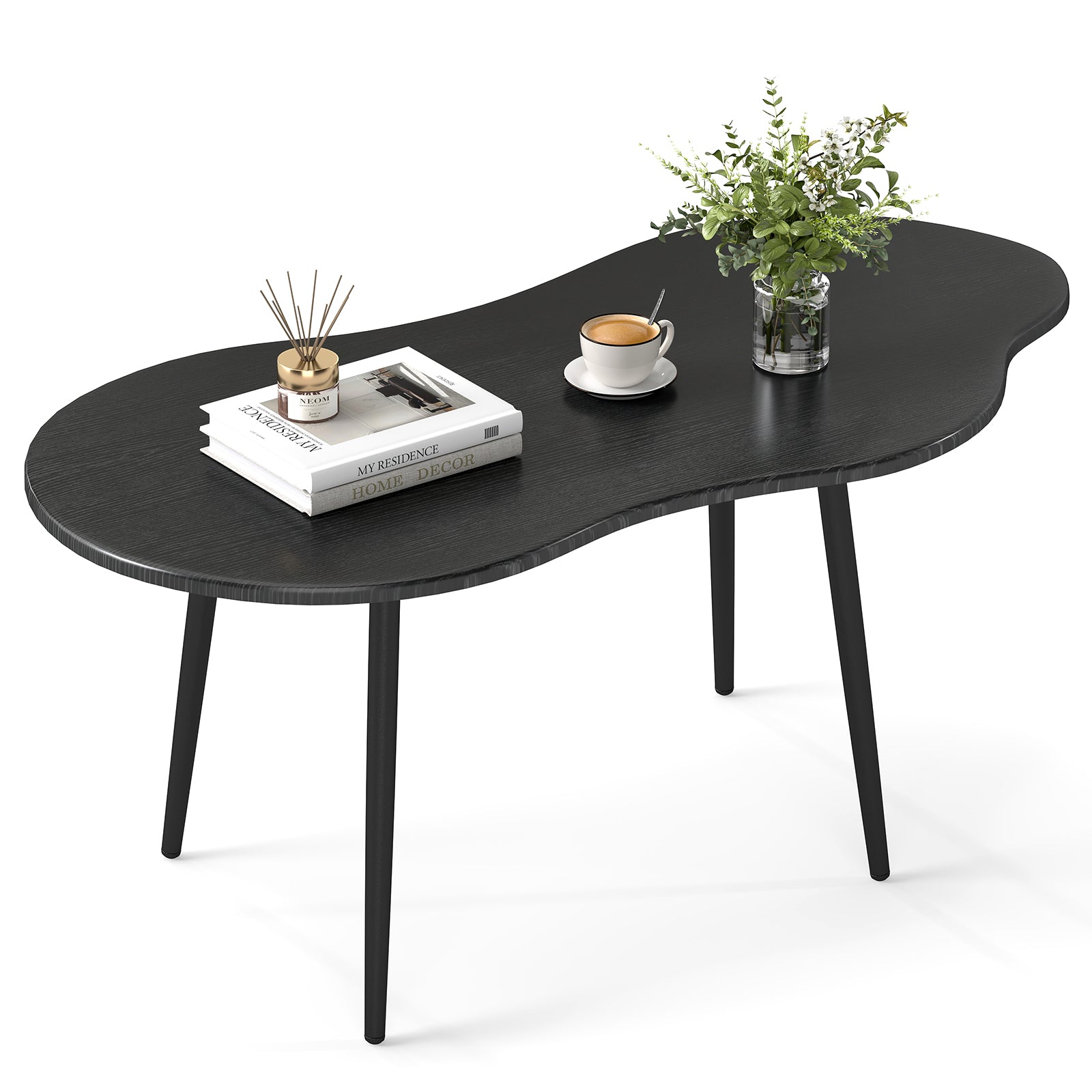 Cloud Coffee Table 39.5 In, Irregular Center Table, Black Coffee Tables at Gallery Canada