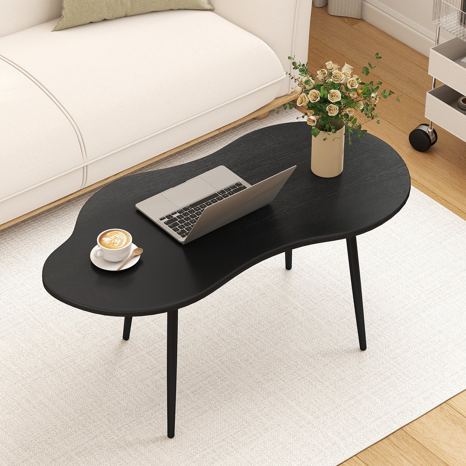 Cloud Coffee Table 39.5 In, Irregular Center Table, Black Coffee Tables at Gallery Canada