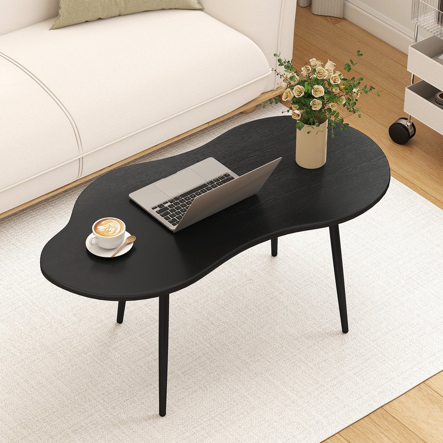 Cloud Coffee Table 39.5 In, Irregular Center Table, Black Coffee Tables at Gallery Canada