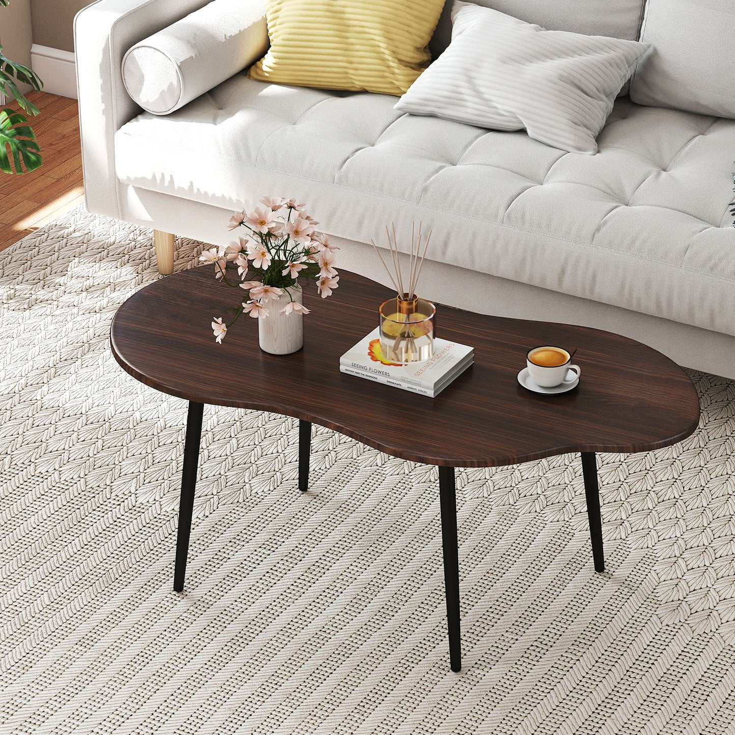 Cloud Shape Coffee Table, 39.5", Walnut Coffee Tables at Gallery Canada