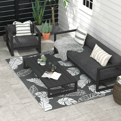 Reversible Outdoor RV Rug, Patio Mat, 6' x 9', Grey and White Garden Decor at Gallery Canada