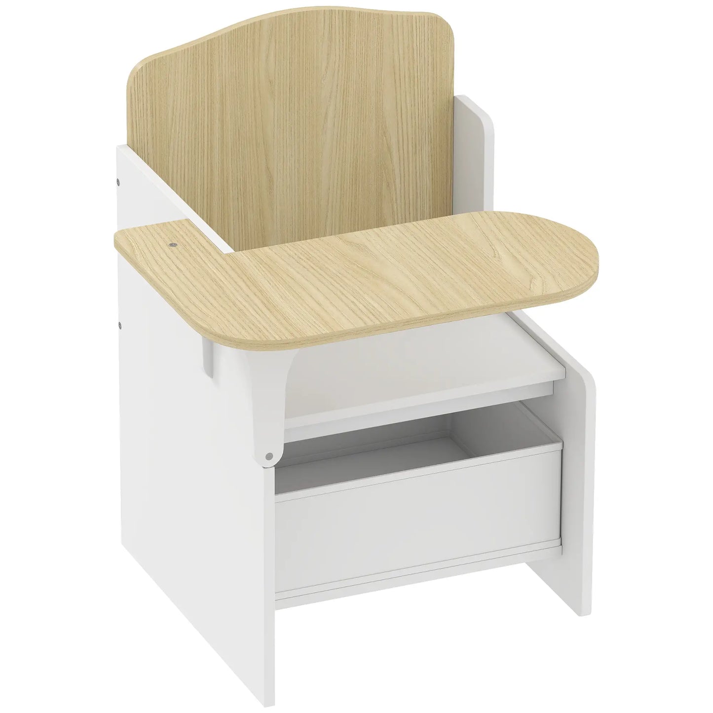 Ensemble de table et chaises pour enfants avec bac de rangement, âges 3-5, blanc