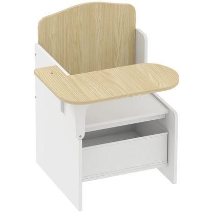 Ensemble de table et chaises pour enfants avec bac de rangement, âges 3-5, blanc