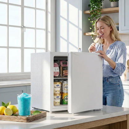 1.1 Cu. Ft. Mini Freezer, Compact Upright, Reversible Door, White Small Kitchen Appliances at Gallery Canada