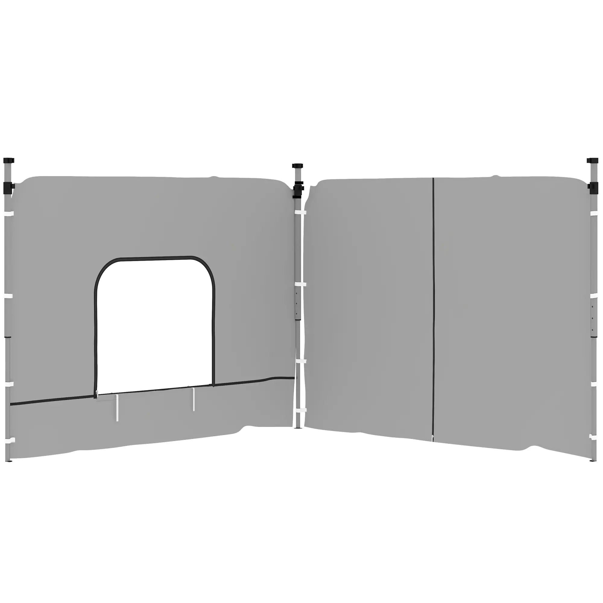 Instant Canopy Sidewall, Zipper Mesh Window, 10 x 10 ft, 2 Pack Gazebo Sidewalls Light Grey at Gallery Canada