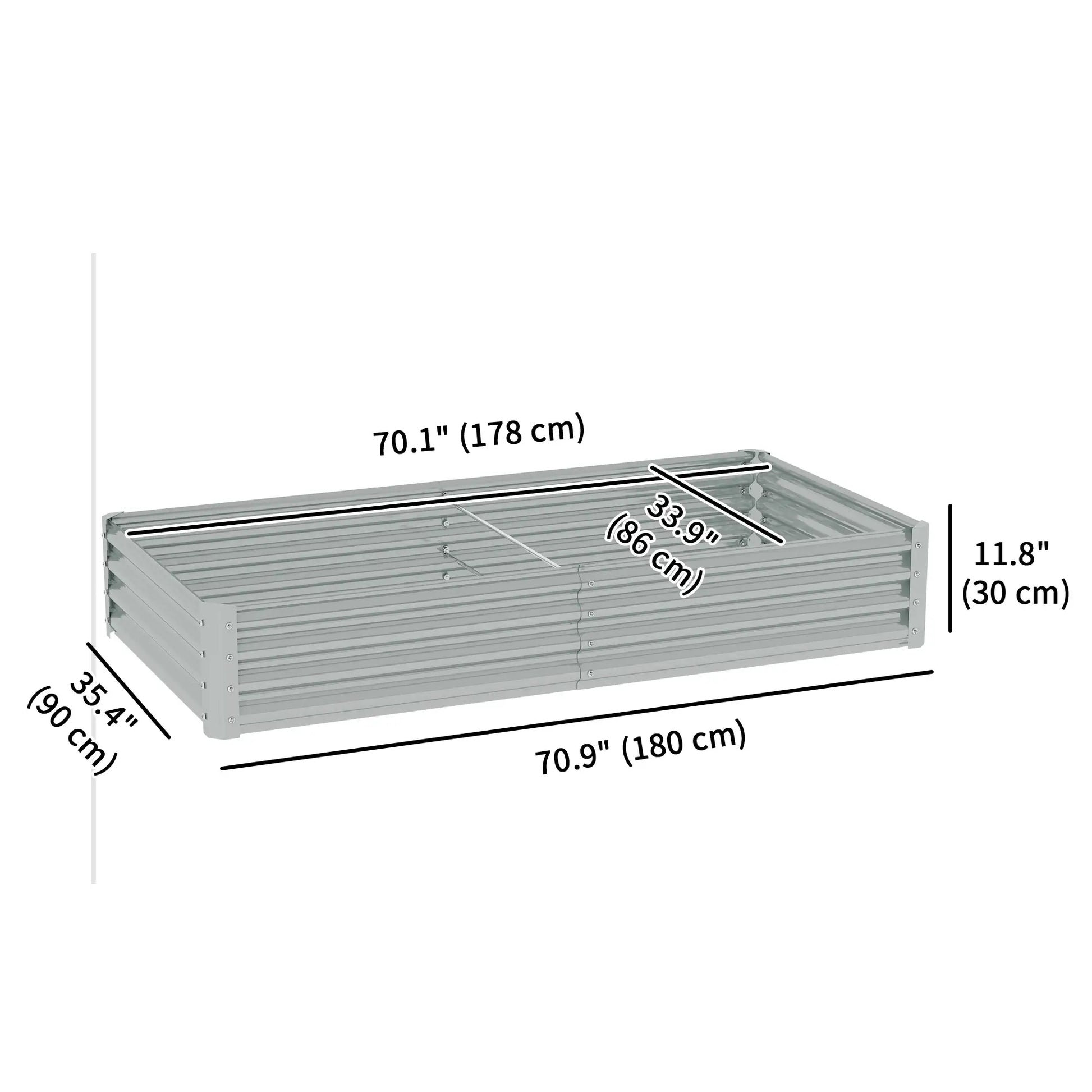 6 x 3 x 1ft Galvanized Raised Garden Bed, Outdoor Planter Box, Silver Raised Garden Beds at Gallery Canada