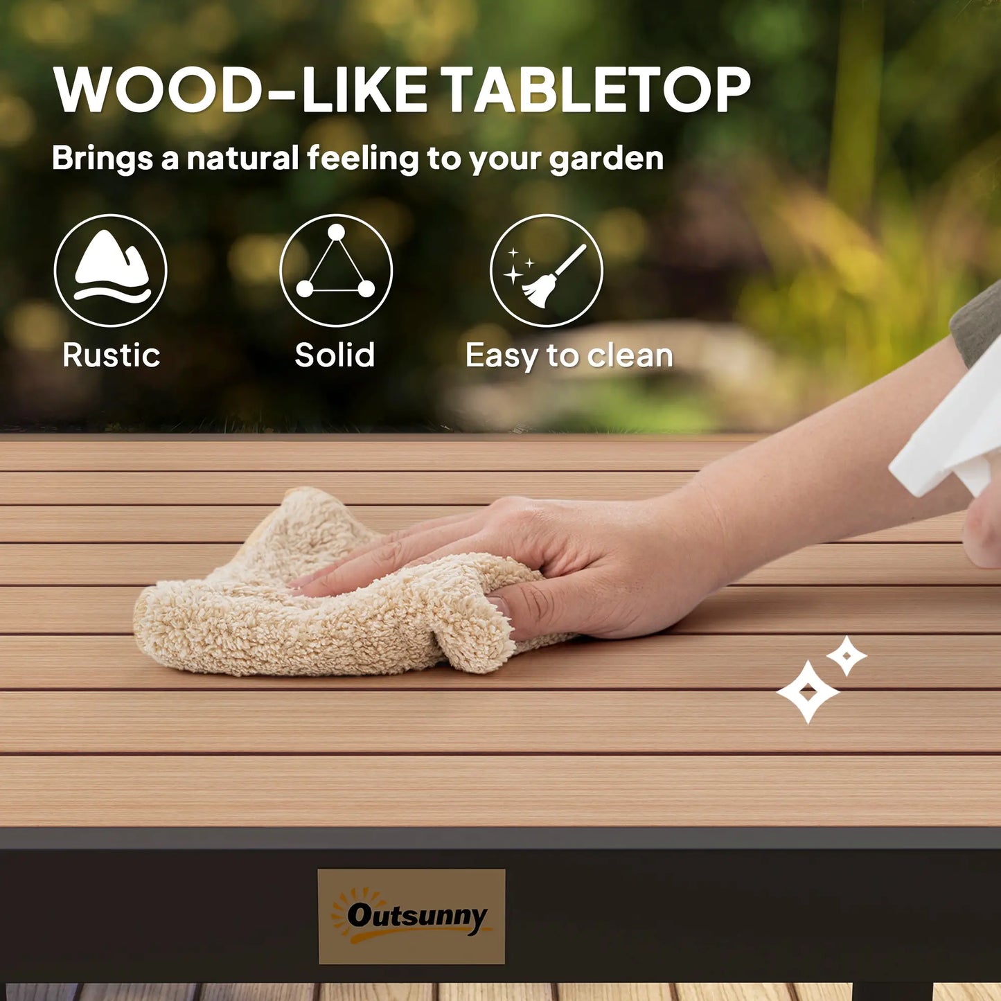 Square Aluminum Patio Dining Table for 4, Outdoor Garden Lawn, Natural Patio Dinning Tables at Gallery Canada