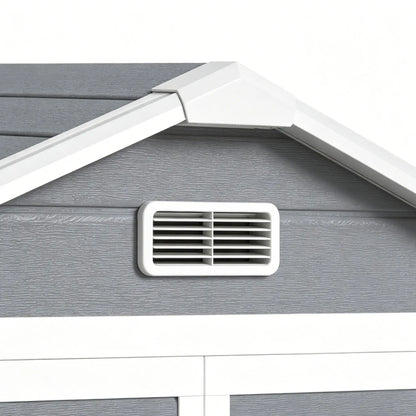 6x4.5ft Plastic Garden Shed, Lockable Tool Storage, Double Doors, Vent, Gray Sheds at Gallery Canada