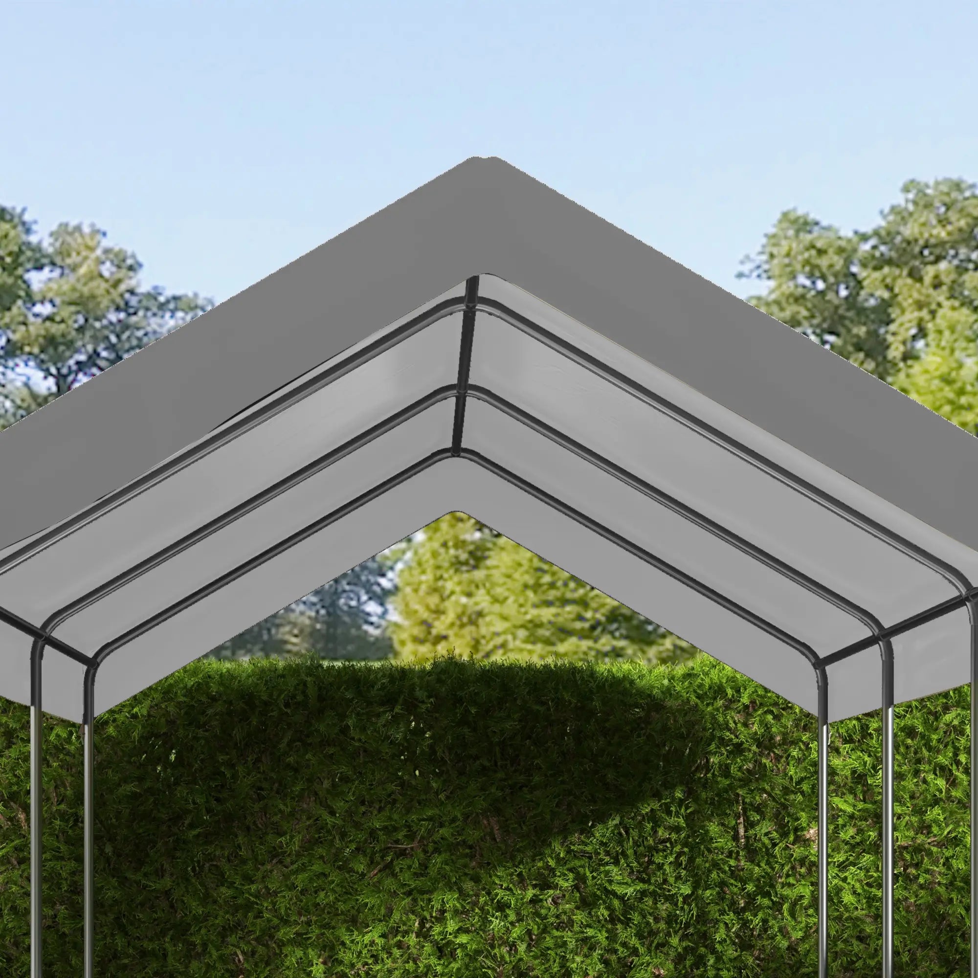 10 x 20ft Carport Canopy, UV Resistant, Dark Grey Gazebo Canopy Replacement at Gallery Canada