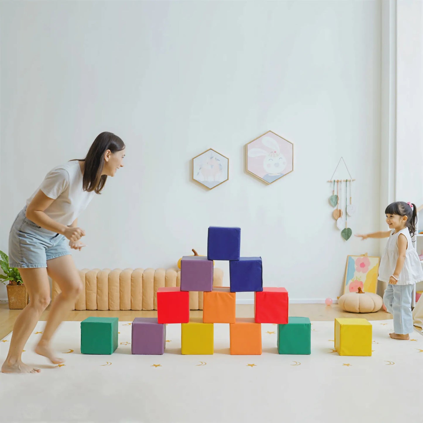 12 Piece Soft Play Blocks, Foam Toy, Building Stacking, Multicolours Baby Gym & Playmats at Gallery Canada