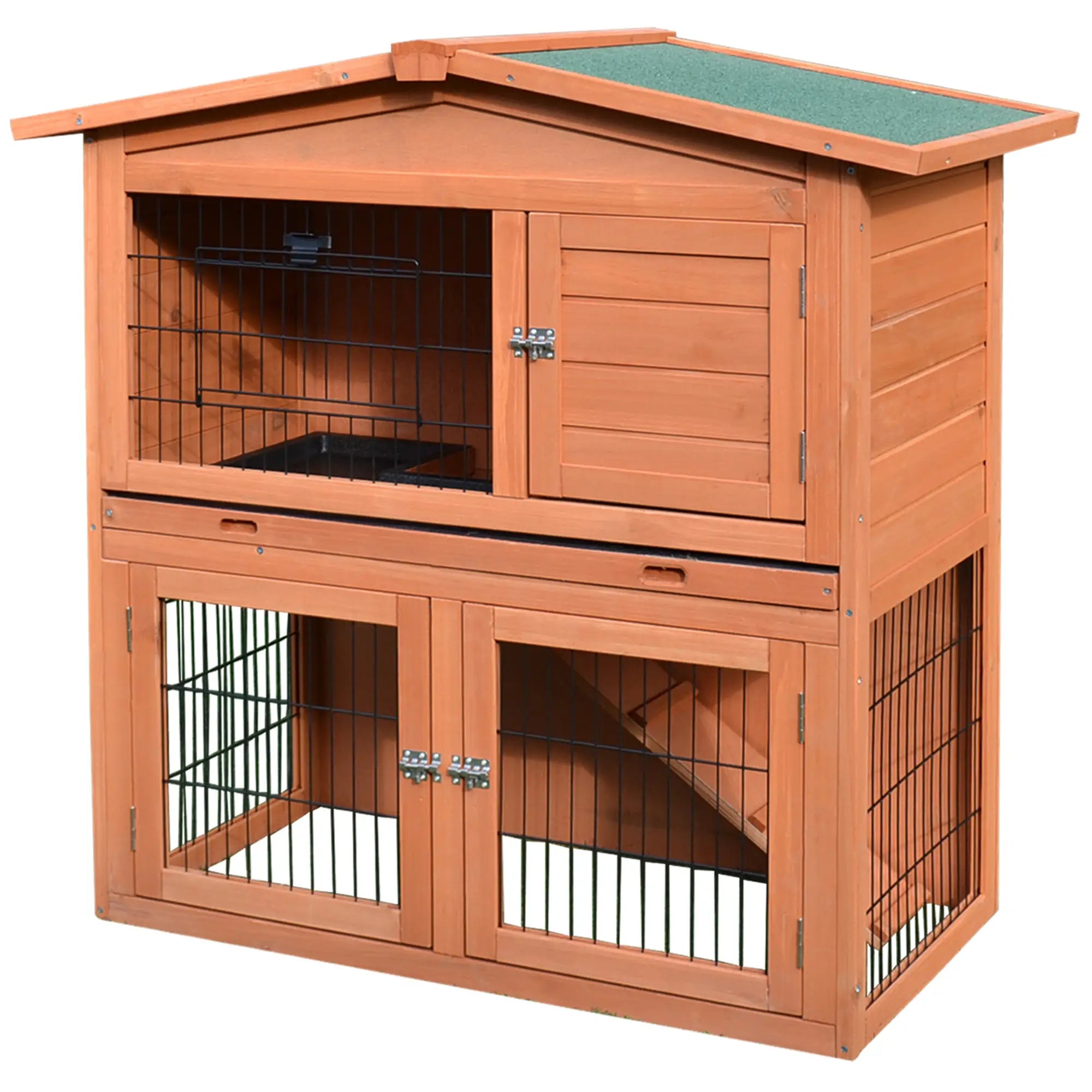 2 Tier Rabbit Hutch, Guinea Pig Cage, Ferret Enclosure, 39.6